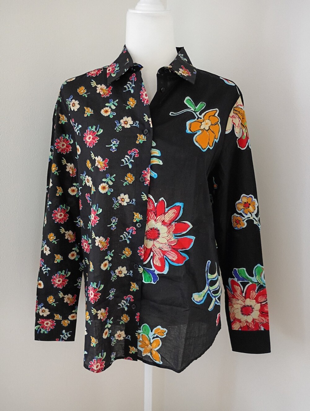 Desigual "Singapur" Cotton Floral Blouse, NWT Size Medium